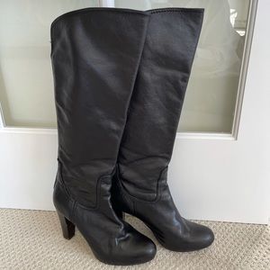 Frye Miranda Back Zip High Boots Black Size 9